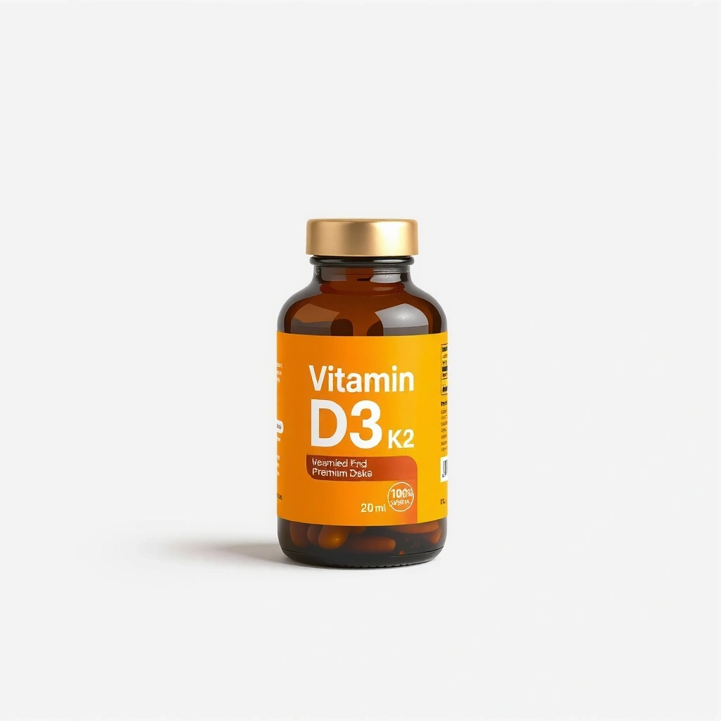 Vitamin D3 with K2 supplement bottle