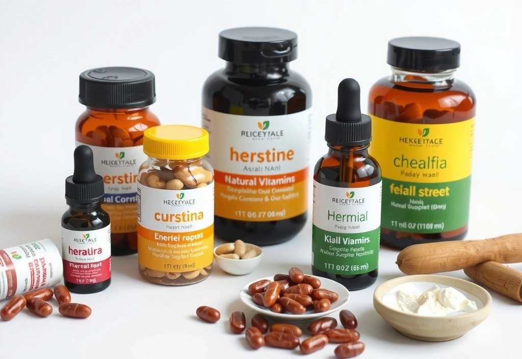 Natural supplements and herbs representing VitaNatural's commitment to natural wellness