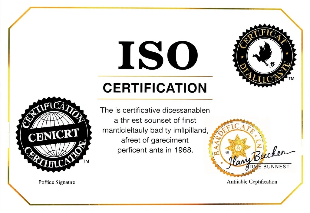 ISO certification document
